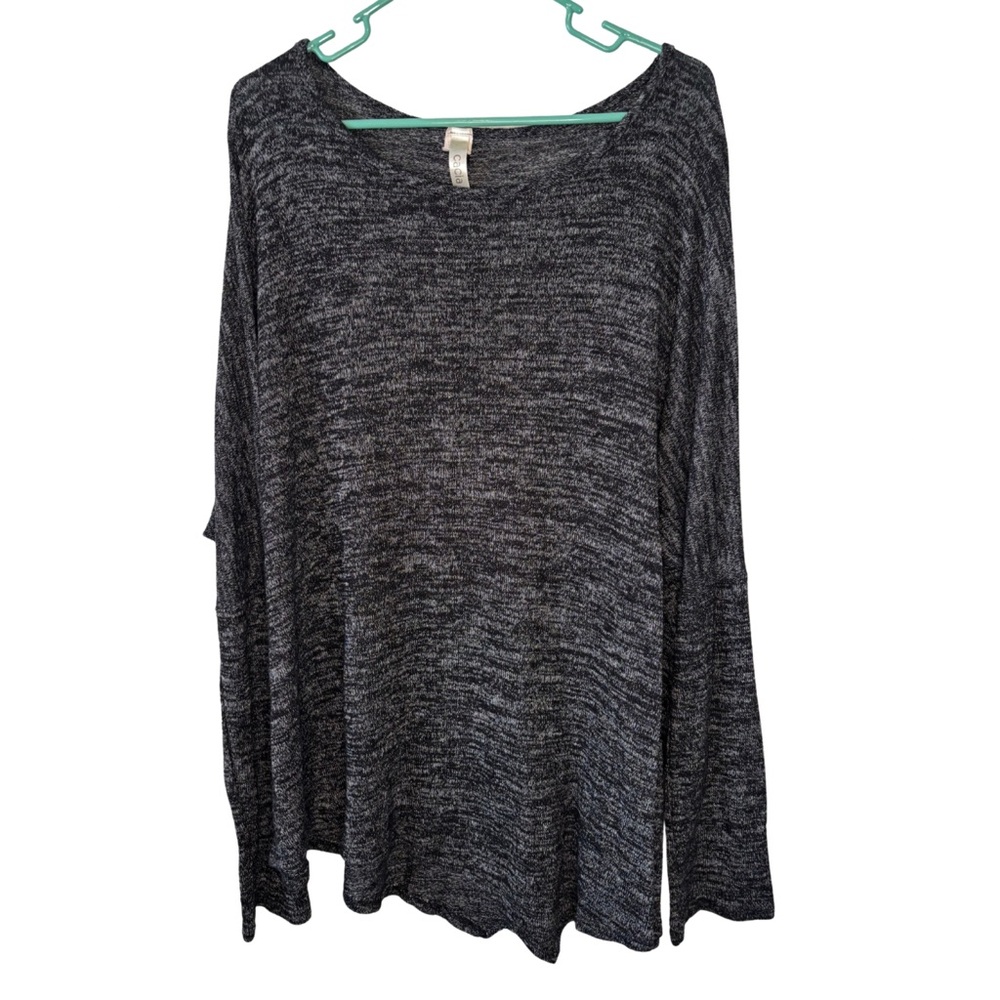 3/$20 Cacia Elegant Charcoal Gray Women's Tunic Lightweight Sweater